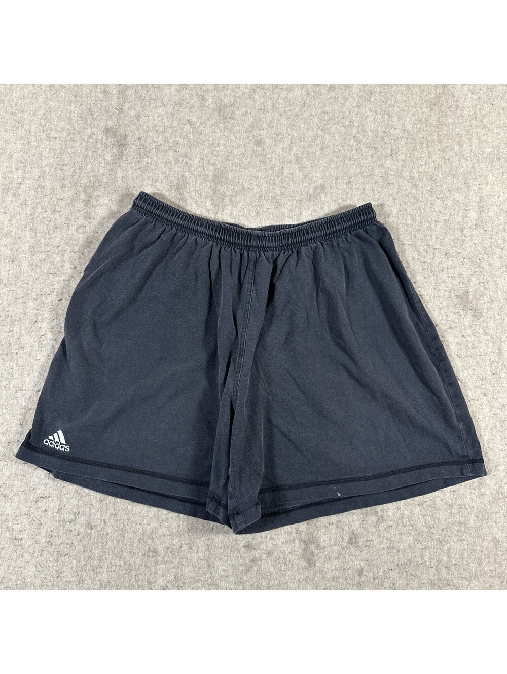 Vintage Adidas TEAM Cotton Jersey Shorts 90s Y2K Men XXL Black (Stain)